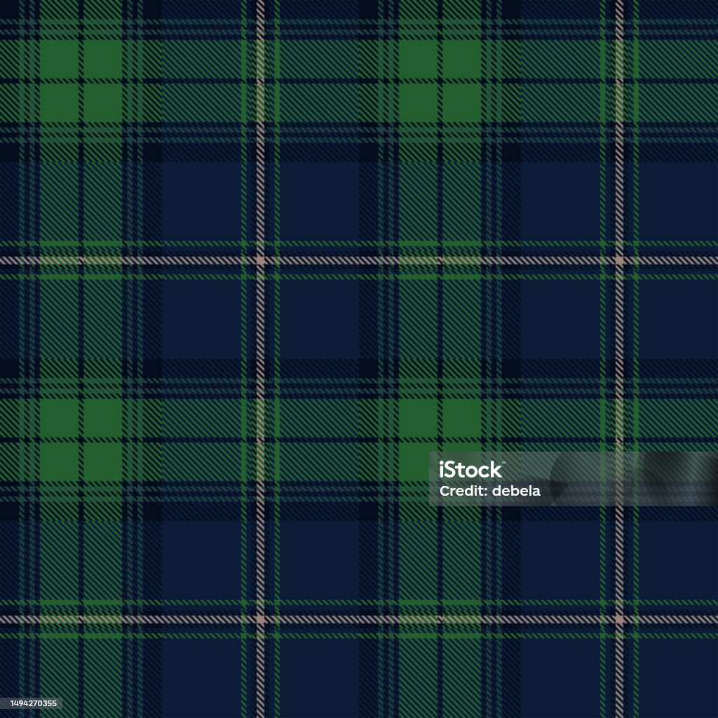 Tarern Pattern Blue And Green Scottish Tartan Plaid Pattern Fabric Swatch Stock ...