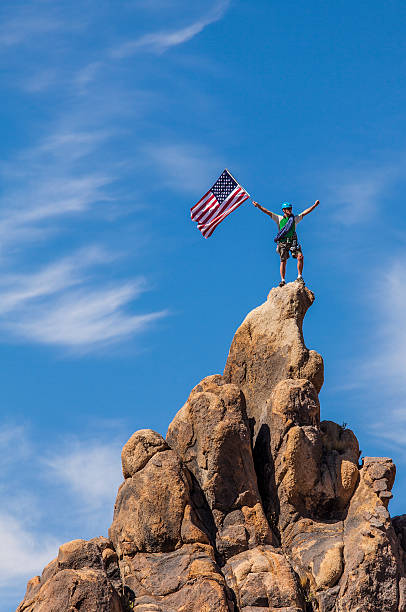 istock Waving a flag on the summit. 149427139