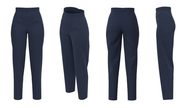 istock Dark Blue plaid Woman Pants 1494271480