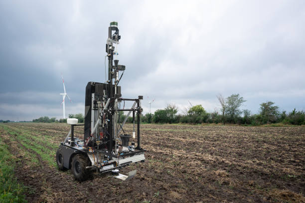 istock Autonomous robot for measuring soil quality in an agricultural field. 1494272311