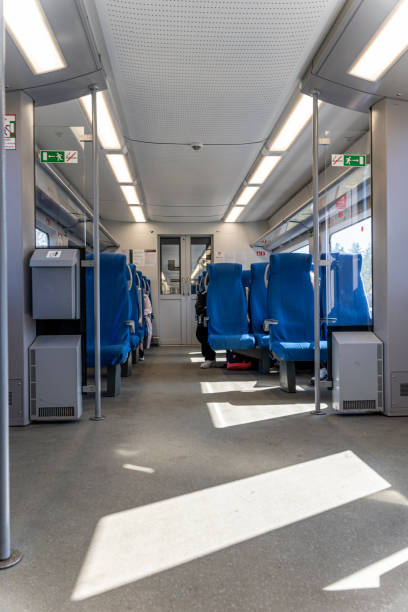 istock a commuter train car. Interior of railway transport 1494273564