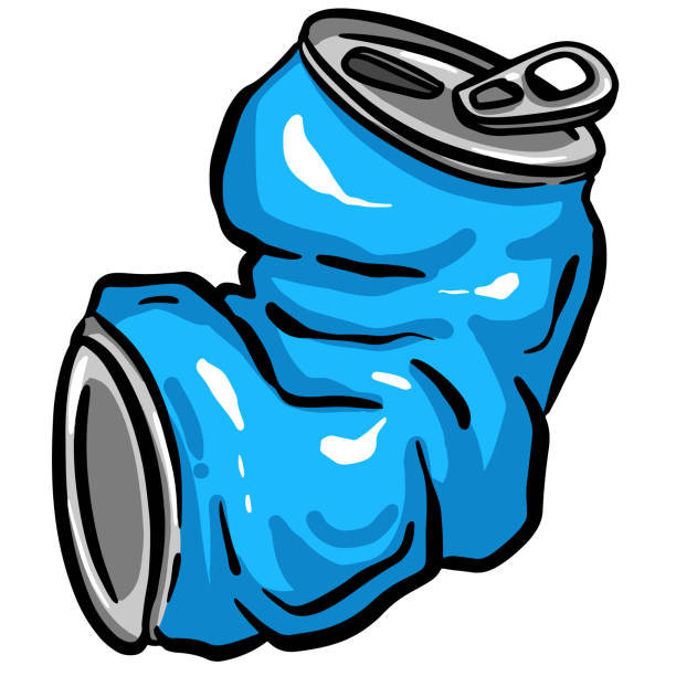 ilustraciones, imágenes clip art, dibujos animados e iconos de stock de acero de soda triturada puede ilustración de dibujos animados en vector utilizado para reciclar o como basura tirada - can dented tin crushed