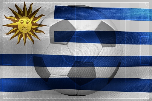 3D-Illustration of a Uruguay flag - realistic waving fabric flag.