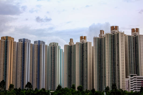istock The residential buildings in a row blocking the view. 1494274982