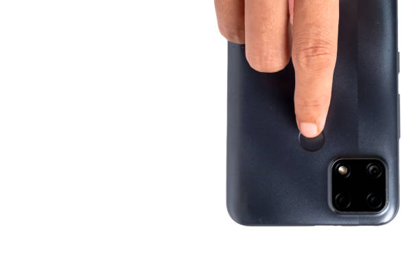 istock Index finger touching fingerprint scanner to unlock the smartphone 1494279122