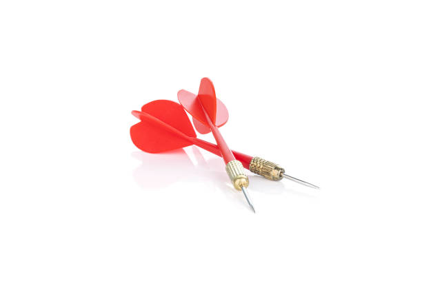 istock Double Red Arrow Darts Isolated on White Background with clipping path. 1494279695