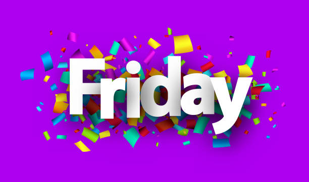 istock Friday word over colorful cut out ribbon confetti background. 1494280263