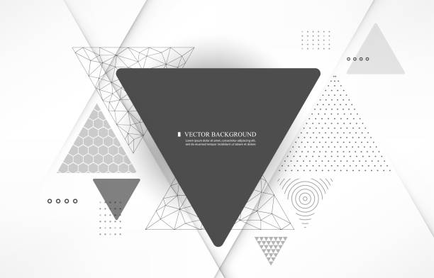 기하학적 삼각형 shape.abstracrt 벡터 wallpaper.white 배경. - triangle stock illustrations