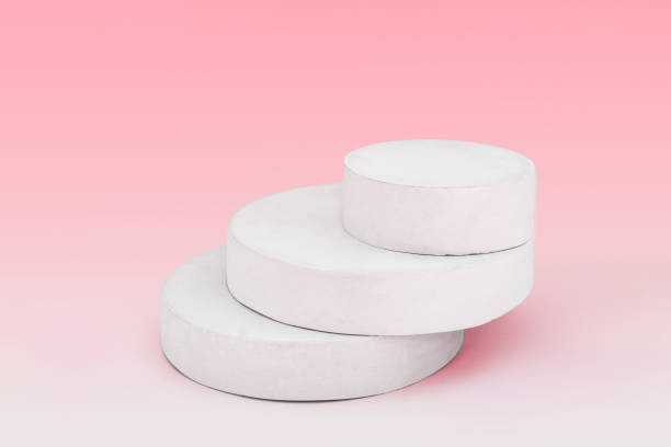 istock Podium for Cosmetics, Soap, Items Presentation. Abstract Minimal Geometric Sphere. Cylinder Three Forms, Soft Shadow. Scene to Show Product, Object. Showcase Display Case. Stand. Studio Color Backdrop 1494282121