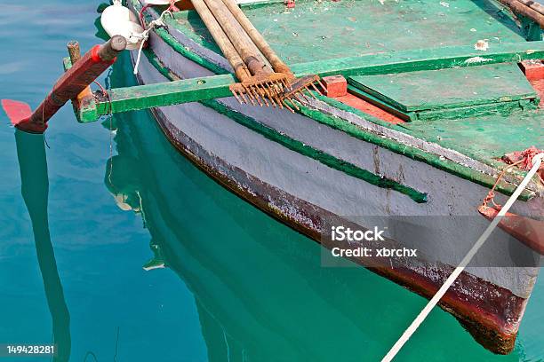 Old Wooden Fishing Boat Detail Stock Photo - Download Image Now - Adriatic Sea, Beach, Blue