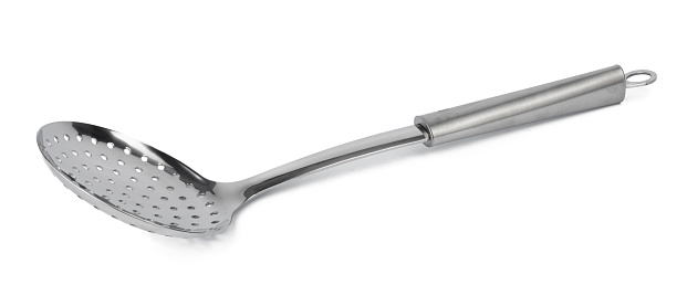 Aluminum new kitchen utensil isolated on white background
