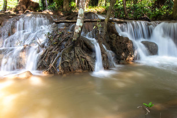 Weng kra wiang waterfall is located behind the Khao Laem National Park, Sangkhla Buri, Kanchanaburi. Weng kra wiang waterfall is located behind the Khao Laem National Park, Sangkhla Buri, Kanchanaburi. sangkhla stock pictures, royalty-free photos & images