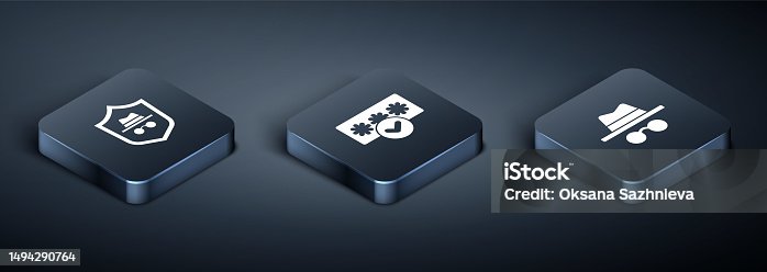 istock Set Isometric Incognito mode, and Password protection icon. Vector 1494290764