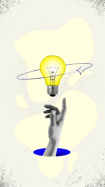 istock Human hand with light bulb symbolizing creativity of idea, development of project and innovations. Contemporary art collage. 1494293115