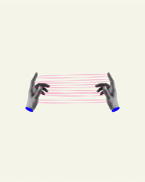 istock Human hand and straight lines symbolizing well-coordinated work processes, correct business plan and success. Contemporary art collage. 1494293154