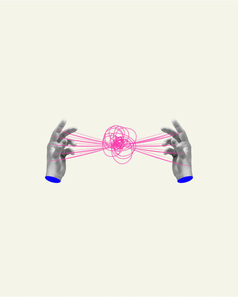 istock Human hands and tangled lines symbolizing professional challenges and difficulties. Brainstorming. Contemporary art collage. 1494293159