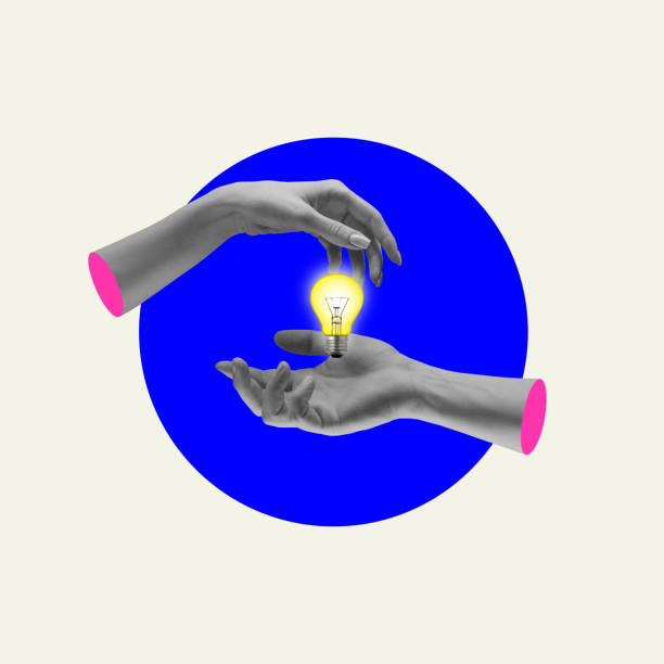 istock Human hands over light bulb symbolizing brainstorming, generation of creative innovative ideas with colleagues. Contemporary art collage. 1494293165