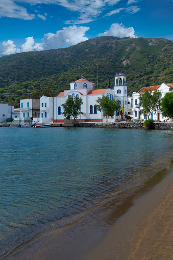 Palio fishing village and church on the Greek island of Nisyros.