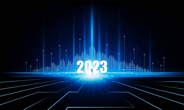 istock Abstract businessman open Key Door Light out 2023 technology background Hitech communication concept innovation background vector design. 1494295944