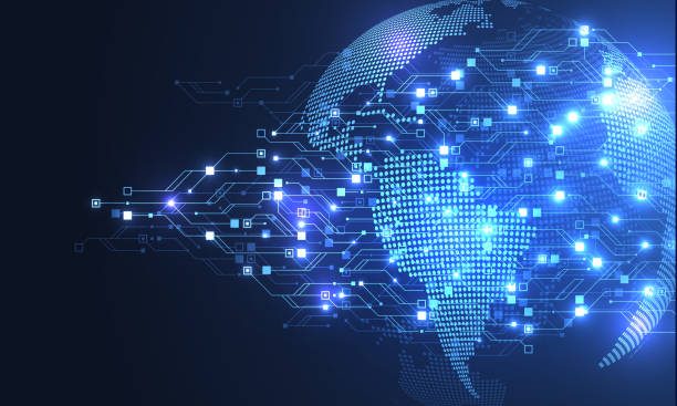 kuvapankkikuvitukset aiheesta digitaalisen muutoksen konsepti. digitaalisen teknologian käyttöönotto liiketoiminnan organisoinnissa, rahoituksessa ja markkinoinnissa, alustassa, kyberturvallisuudessa, tekoälyssä ja pilvipalveluissa. - palomuuri
