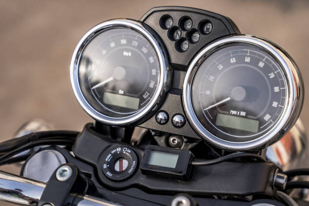 istock The dashboard of a classic motorcycle. Speedometer and tachometer 1494298632