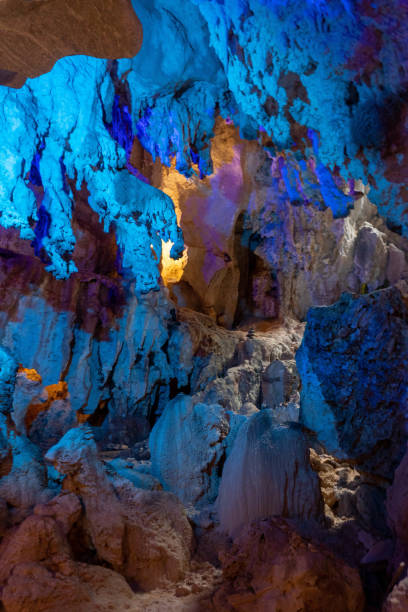 istock Tham Nang Aen Cave with neon lights, Thakhek loop, Laos 1494300768