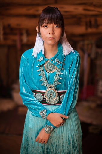 Portrait of a Navajo girl in the Navajo Nation.