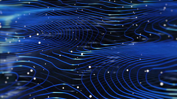 istock Abstract Wavy Lines in Shades of Blue 1494303419