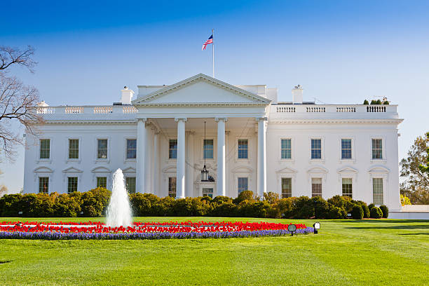 The North Portico of the White House, Washington DC, USA. stock photo