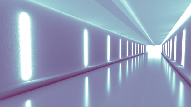 istock 3D illustration of a corridor illuminated by inorganic lights 1494311556