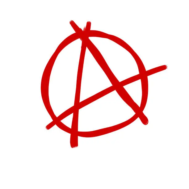 Vector illustration of Anarchy. Letter A in the circle.