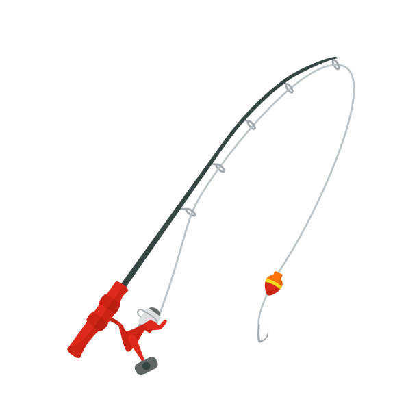 istock Fishing Rod and Spinning Reel isolated on white background. Vector cartoon flat illustration, icon. 1494311903
