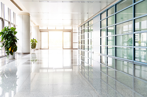 Entrance hall of modern office building.