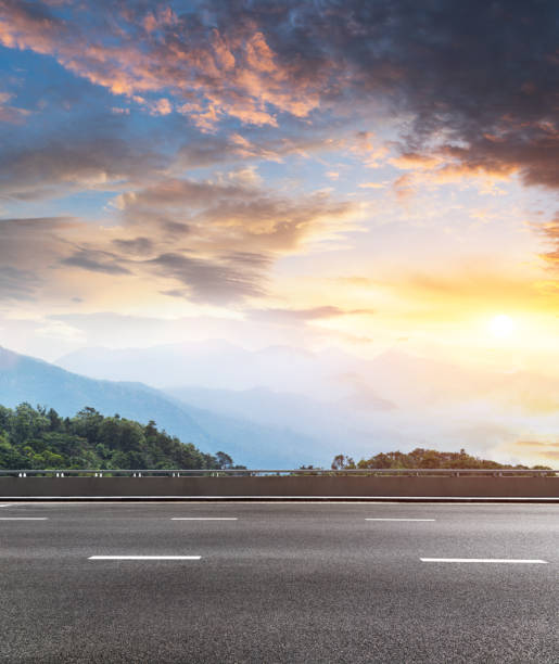 istock Empty asphalt road on top of mountain 1494315437