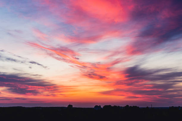 Clouds on the sky. Sunset. Weather. stock photo