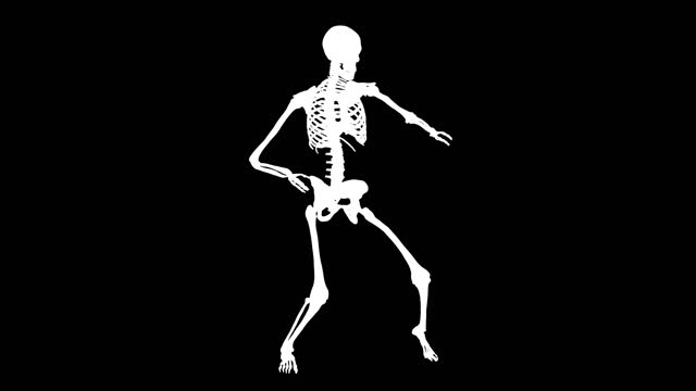 loopable funky skeleton  silhouette dancing