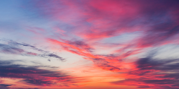 pink clouds in the dawn sky background