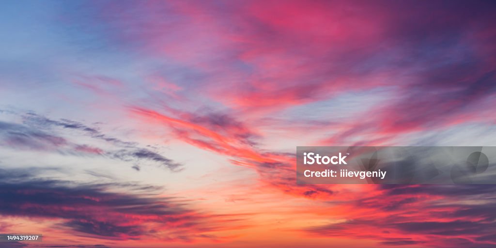 Clouds on the sky. Sunset. Weather. Weather Sky Stock Photo