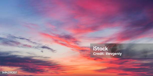 Clouds On The Sky Sunset Weather Stock Photo - Download Image Now - Sky, Sunset, Cloud - Sky