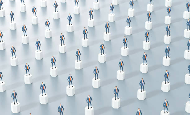 istock Abstract background with many businessmen. Themeless background 3D rendering 1494321518