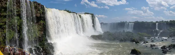 The Iguazu Falls with their thunderous roar create a thrilling and exhilarating experience for onlookers