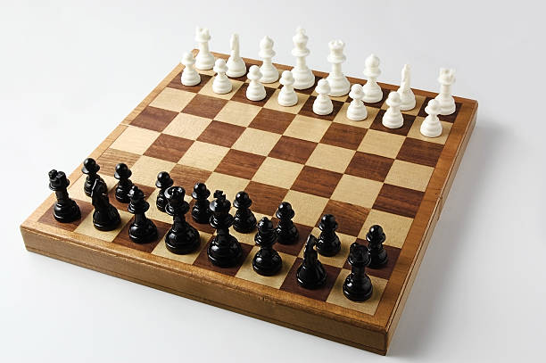 istock Chessboards and chess pieces on white background 149432858