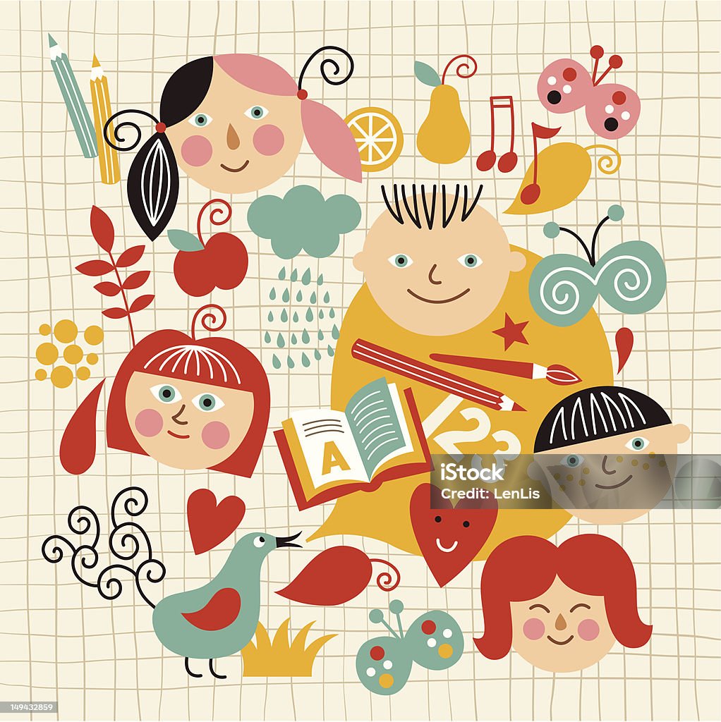 Cartoon Drawing Collage Representing Going Back To School Stock  Illustration - Download Image Now - iStock