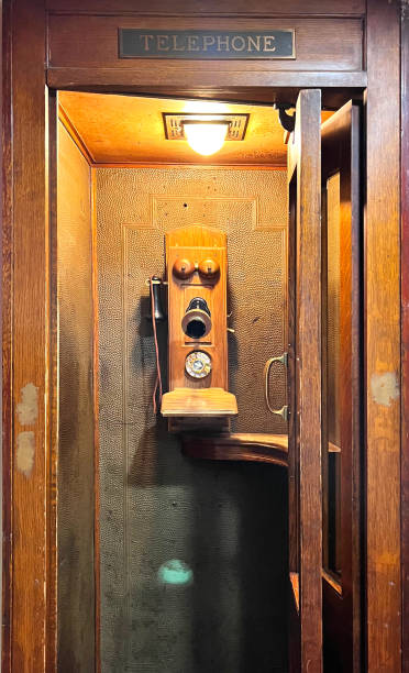 antique phone in booth