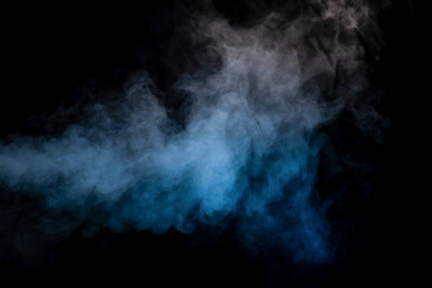 istock Blue and yellow steam on a black background. 1494331083