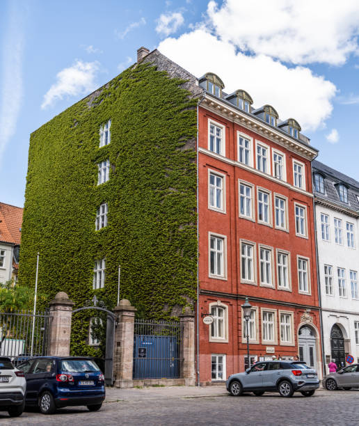 Copenhagen, Denmark - May 29, 2023: Beautiful old apartment building in central Copenhagen