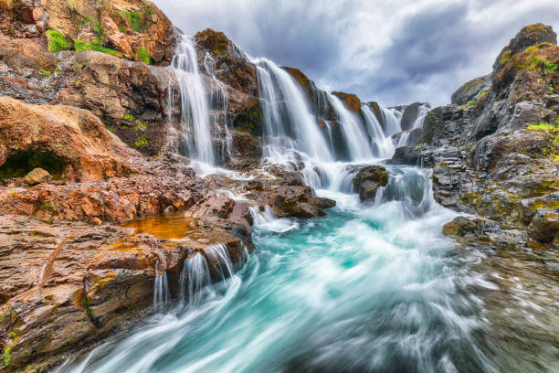 istock Breathtaking view of  Kolufossar waterfall at summer day. 1494333814