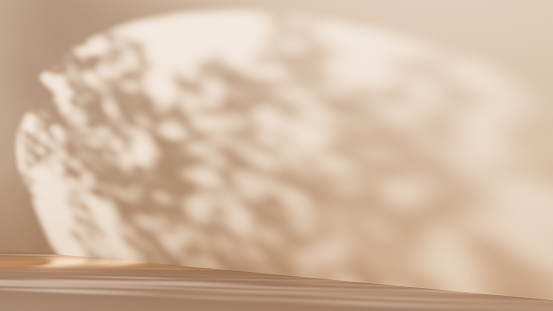 Fondo beige abstracto con sombras de ramas y luz solar. Escenario para la presentación del producto. photo