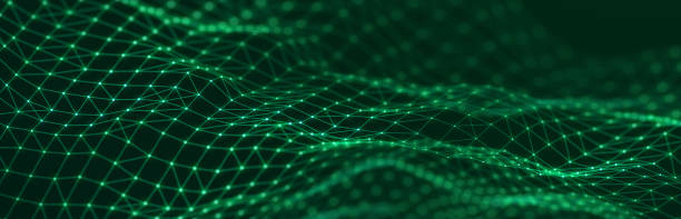 istock Abstract illustration with connected dots and lines. Digital network background. The concept of science, technology. 3D 1494336574