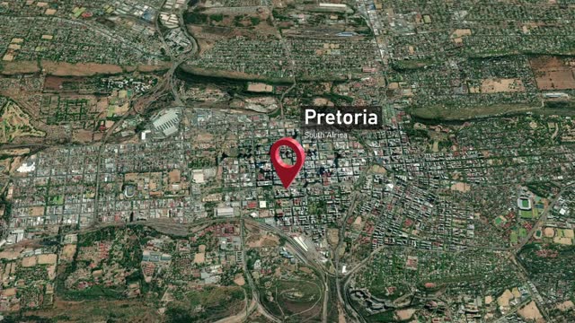 Pretoria City Map Zoom from Space to Earth, South Africa